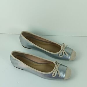 C Paravano Women's Flats in Silver and Cream